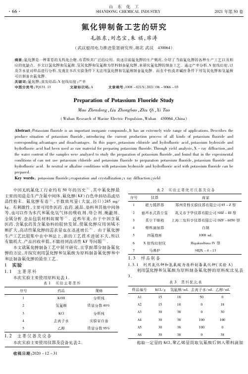 氟化钾制备工艺的研究