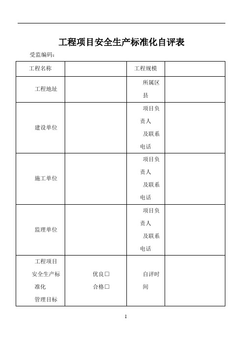 工程项目安全生产标准化自评表、告知书、申请表