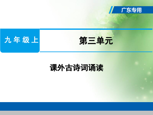 人教部编版九年级语文上册课件：课外古诗词诵读3 (共17张PPT)(优质版推荐)