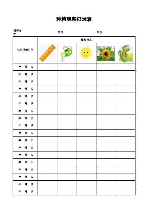 种植观察记录表