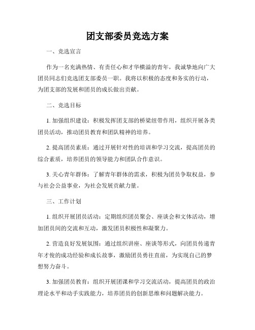 团支部委员竞选方案