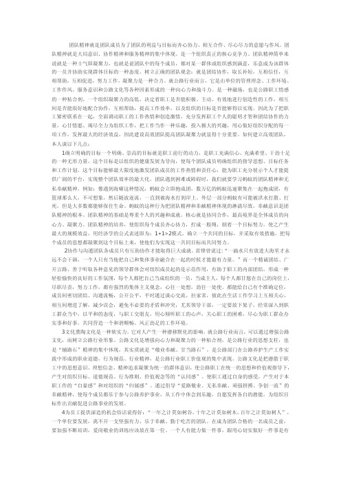 【最新精选】团队精神就是团队成员为了团队的利益与目标而齐心协力