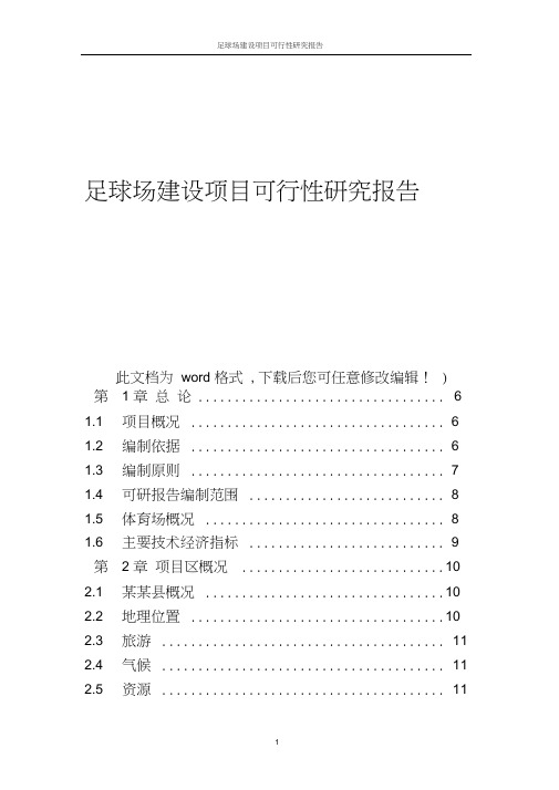 足球场建设项目可行性研究报告