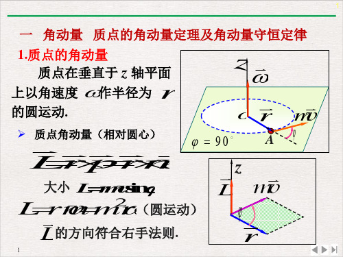 高二物理竞赛：刚体定轴转动的角动量定理和角动量守恒定律PPT(课件)