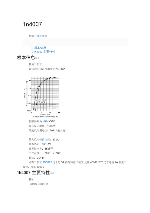 IN4007整流二极管