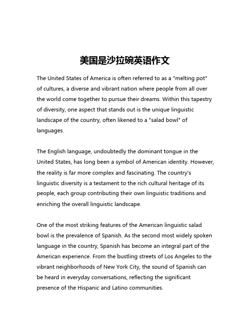 美国是沙拉碗英语作文