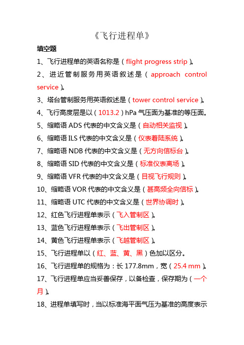 《飞行进程单》