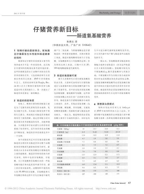 仔猪营养新目标——肠道氨基酸营养