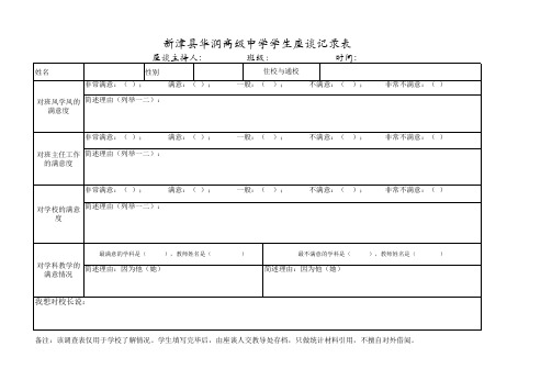 学生座谈记录表