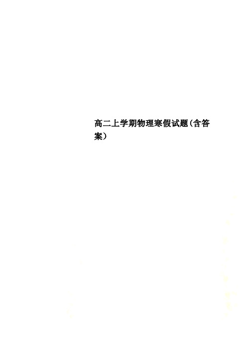 高二上学期物理寒假试题(含答案)
