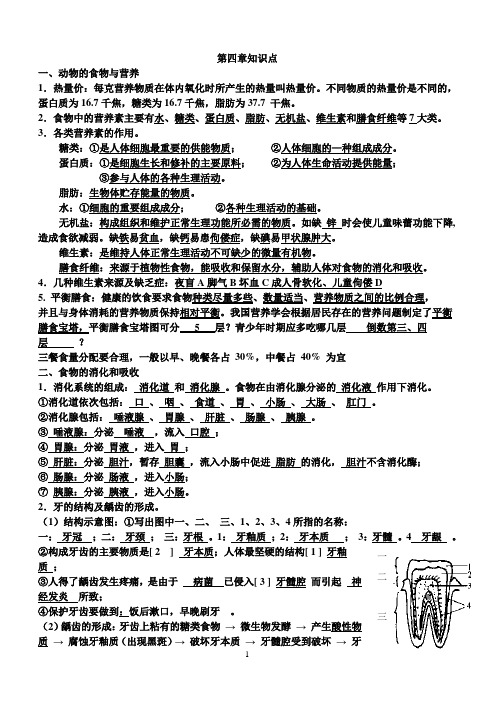 新浙教版科学九年级上第四章知识点