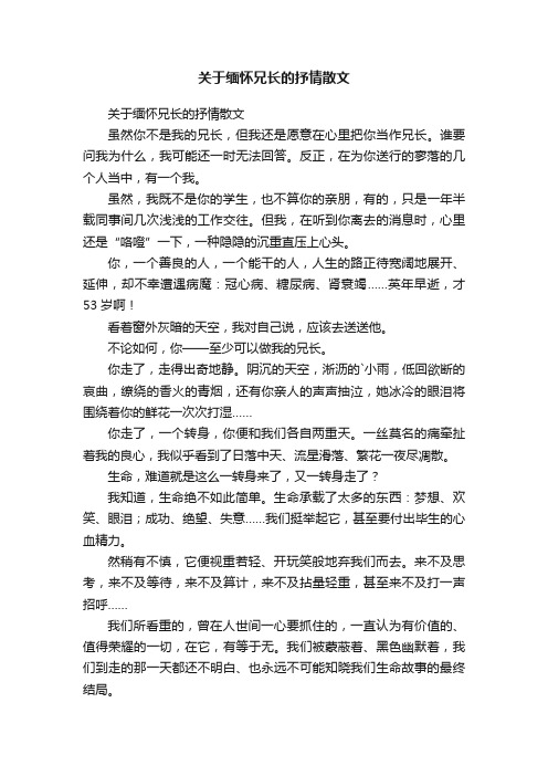 关于缅怀兄长的抒情散文