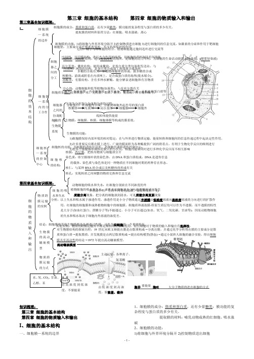 高中生物必修一第3至4章知识点汇总