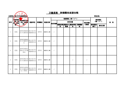 卫健系统控烟整治巡查台账