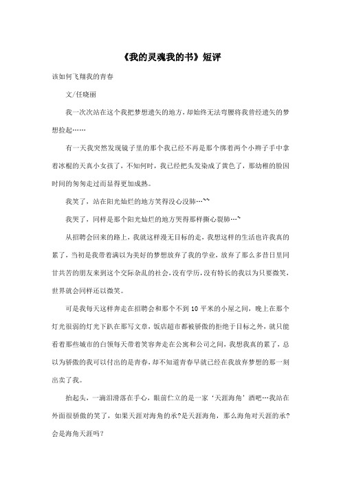 《我的灵魂我的书》短评_高中高二作文600字