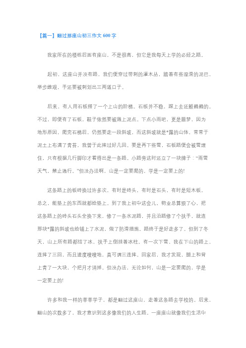 我终于翻过了那座山600字