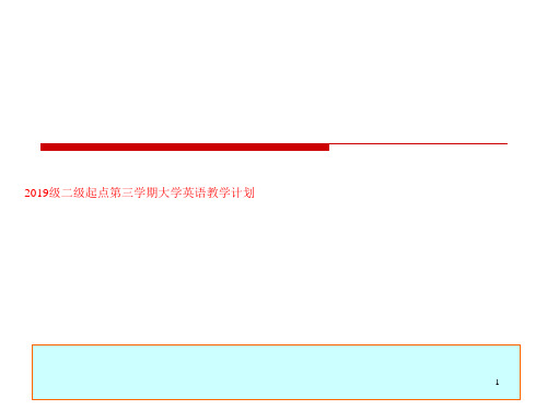 2019级二级起点第三学期大学英语教学计划