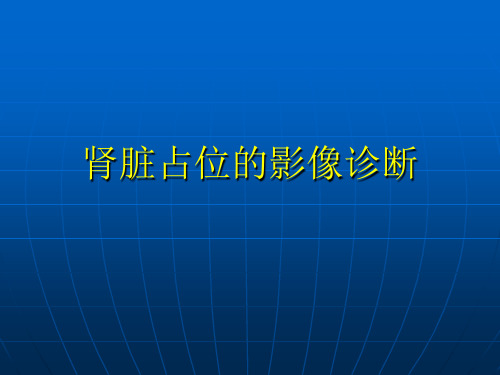 肾脏疾病的影像诊断