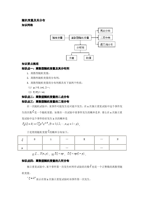 数学高考总复习：随机变量及其分布