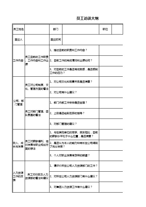 年月员工访谈计划