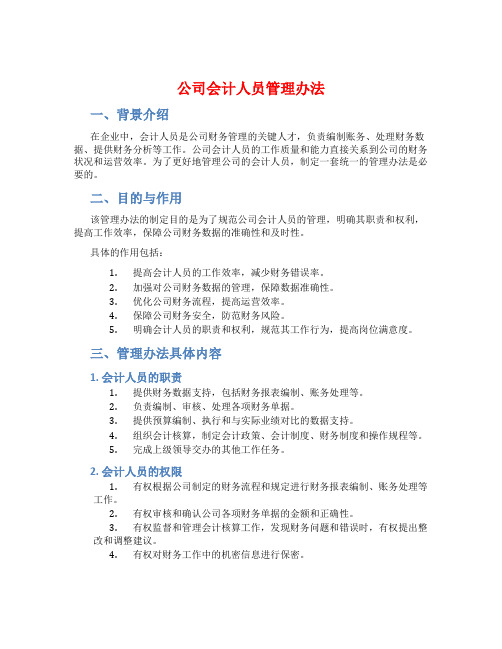 公司会计人员管理办法