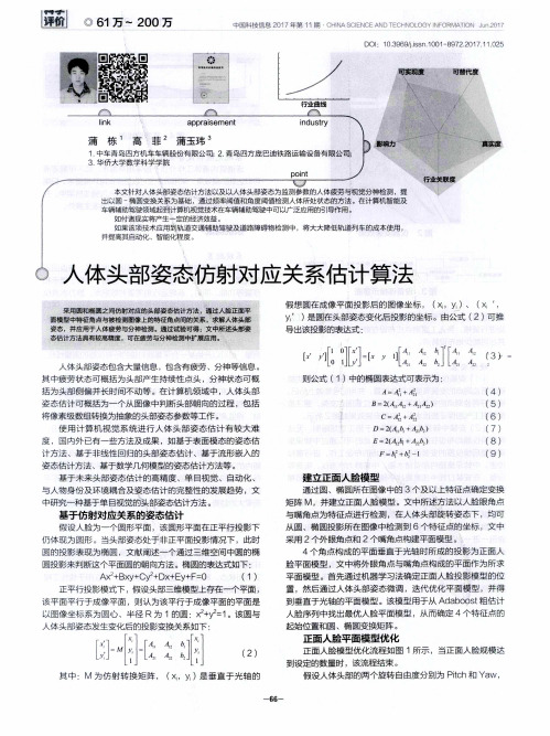 人体头部姿态仿射对应关系估计算法