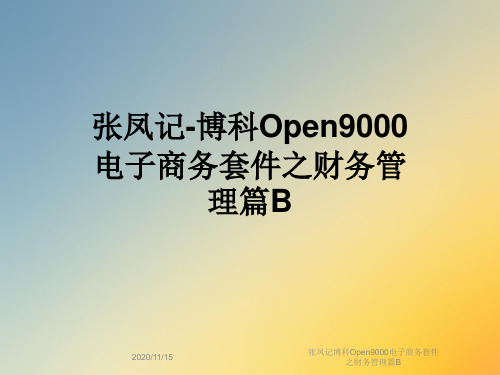 张凤记博科Open9000电子商务套件之财务管理篇B