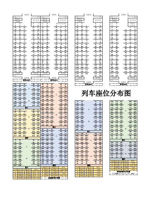 中国列车座位分布图包含CHR