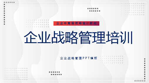 企业中高层领导培训企业战略管理培训通用PPT专题汇报