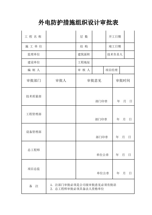 施工临时用电组织设计审批表