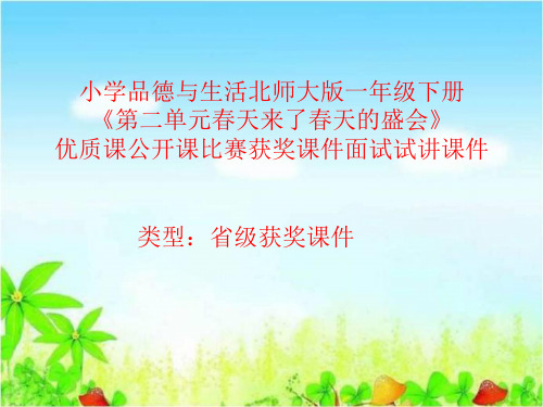 小学品德与生活北师大版一年级下册《春天来了春天的盛会》优质课公开课比赛获奖课件面试试讲课件 N004