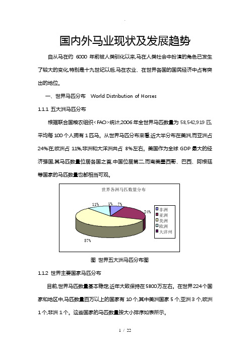 国内外马业现状和发展趋势