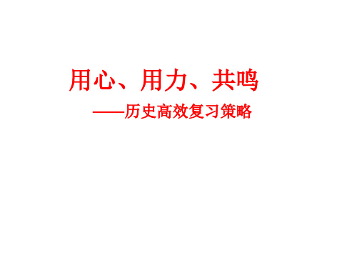 用心、用力、共鸣——2024届高三历史高效复习策略课件