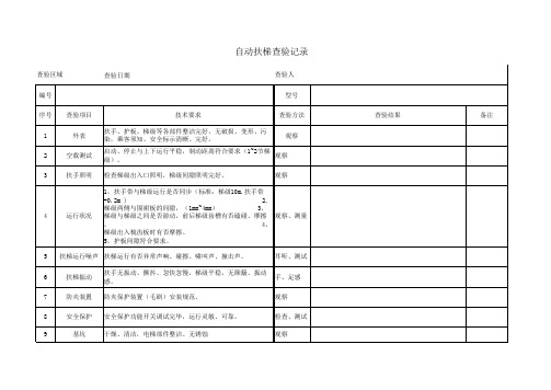 自动扶梯查验记录