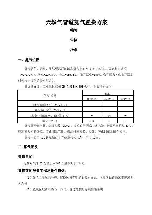 天然气管道氮气置换方案