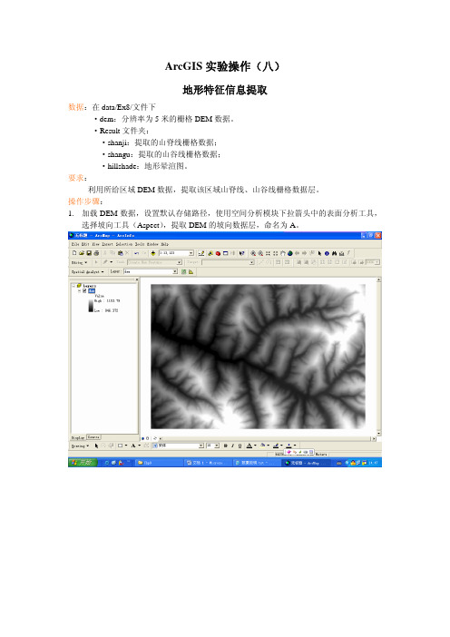 ArcGIS实验操作(八)---地形特征提取