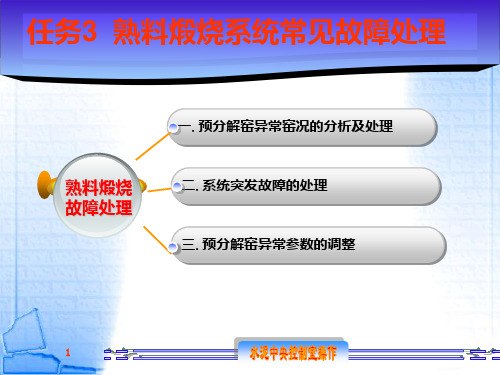 水泥中央控制室操作-熟料煅烧故障处理PPT课件