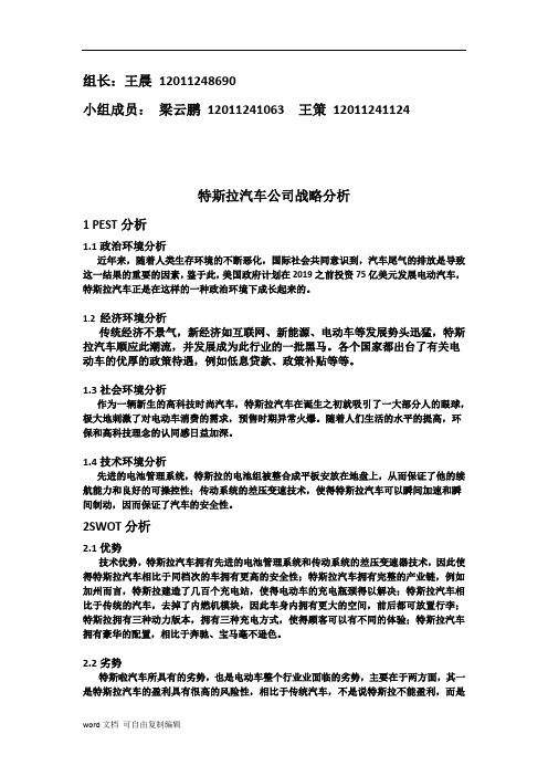 特斯拉汽车公司战略分析