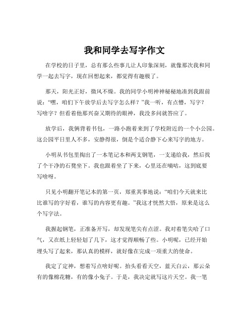 我和同学去写字作文