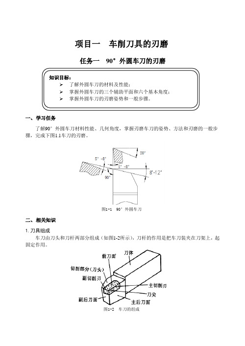 90°车刀刃磨