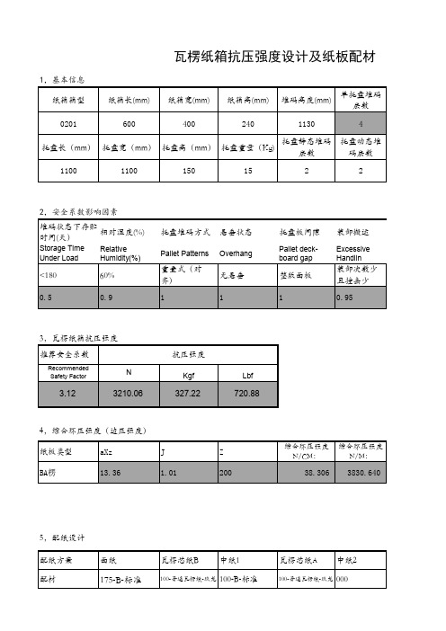 Excel计算纸箱抗压强度边压强度安全系数并自动推荐纸板配材