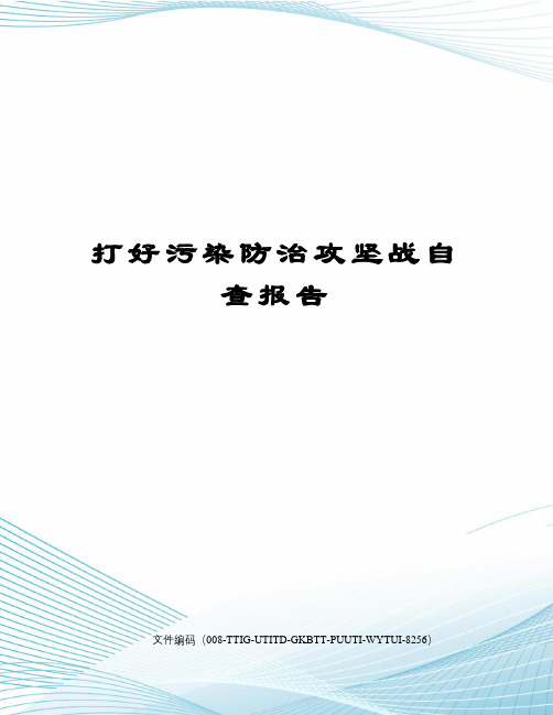 打好污染防治攻坚战自查报告