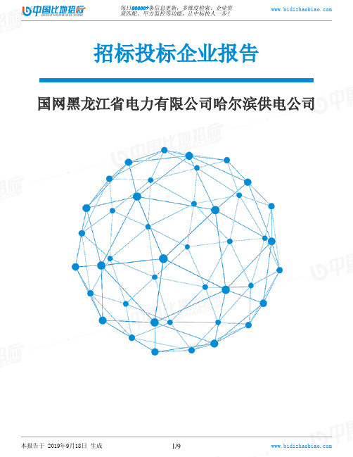 国网黑龙江省电力有限公司哈尔滨供电公司_招标190920