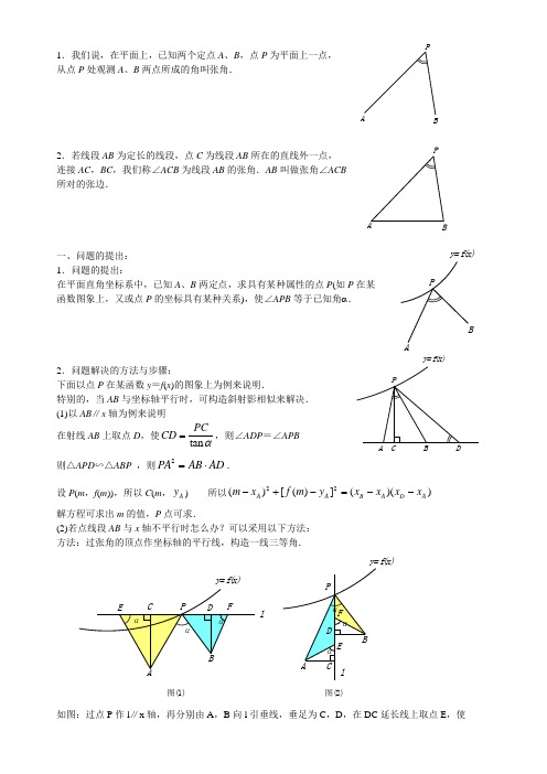 抛物线上的张角问题知识分享