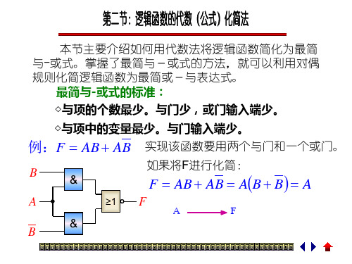 ppt42第二节：逻辑函数的代数(公式)化简法