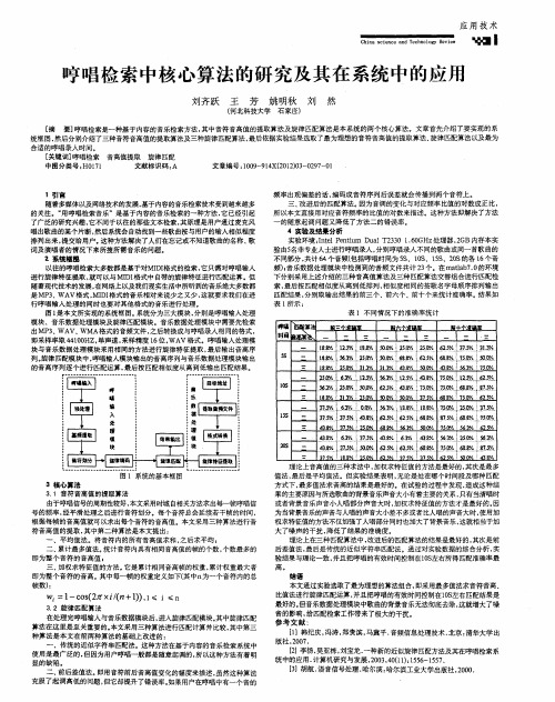 哼唱检索中核心算法的研究及其在系统中的应用