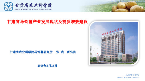 甘肃省马铃薯产业发展现状及提质增效建议