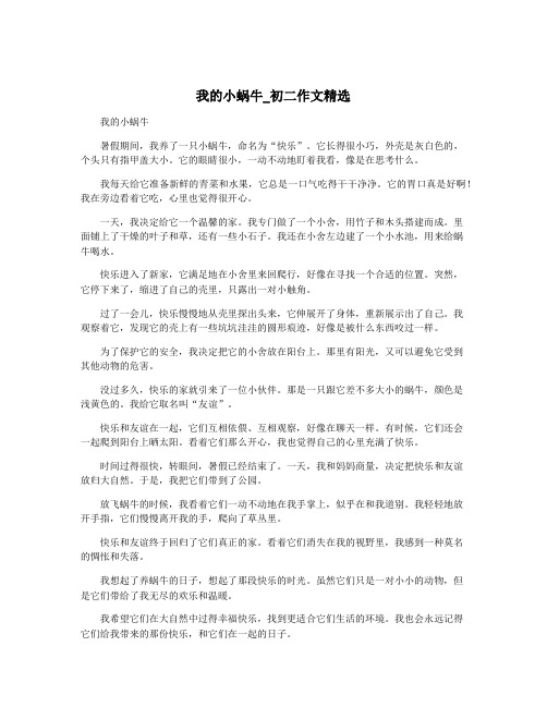 我的小蜗牛_初二作文精选