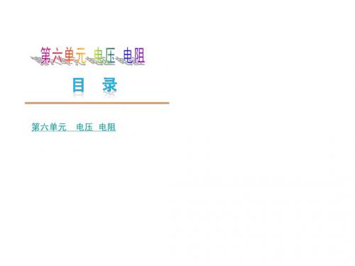 【广东省专用】2013年中考物理复习课件第六单元：电压 电阻