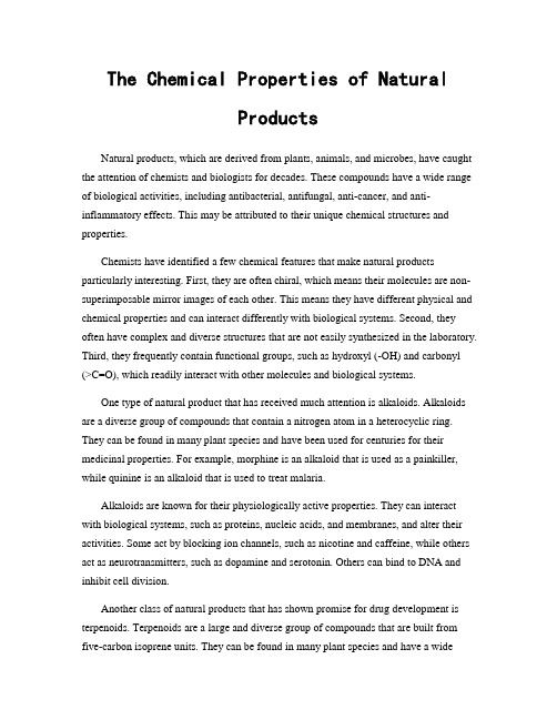 The Chemical Properties of Natural Products